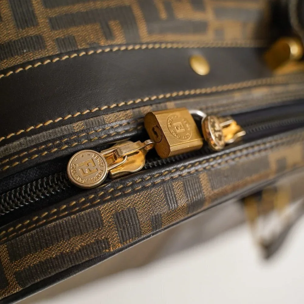 Fendi 1970's Monogram-Print Suitcase